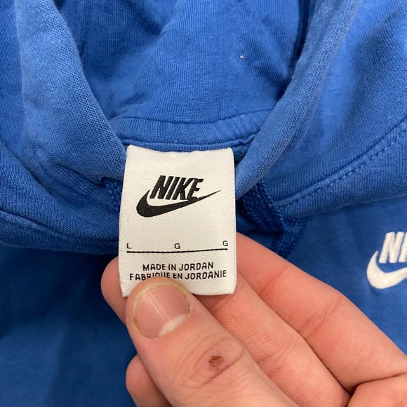 Nike Mens Club Fleece Hoodie Royal Blue Embroidered Logo Pullover Large BV2654 - Picture 3 of 4